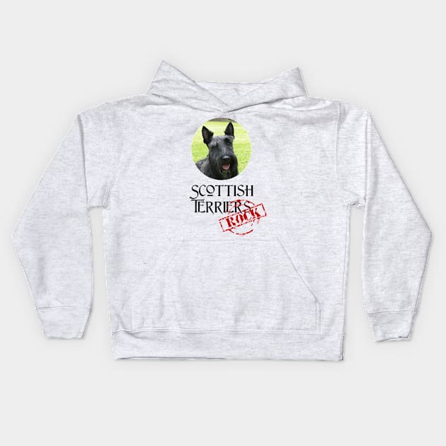 Scottish Terriers Rock! Kids Hoodie by Naves